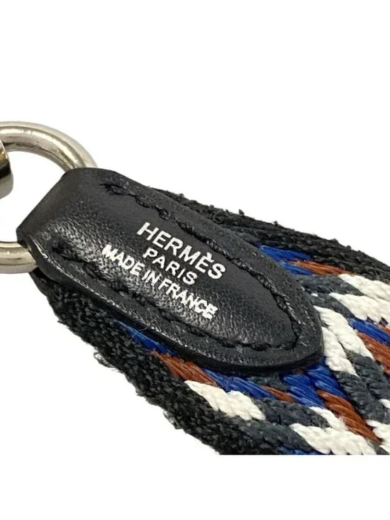 Hermes Shoulder Strap Bandouliere Sangles Zigzag 25 mm Black Gold Multi Silver - Picture 3 of 6